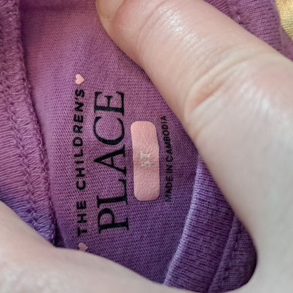 Purple top 5T The Children's Place Tees - Long Sleeve/Shirts & Tops, Size 5TG fo - Picture 3 of 3